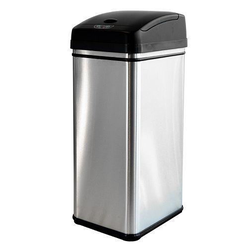 iTouchless Deodorizer 13-gallon Stainless Steel Touchless Trash Can With Carbon Filter Technology