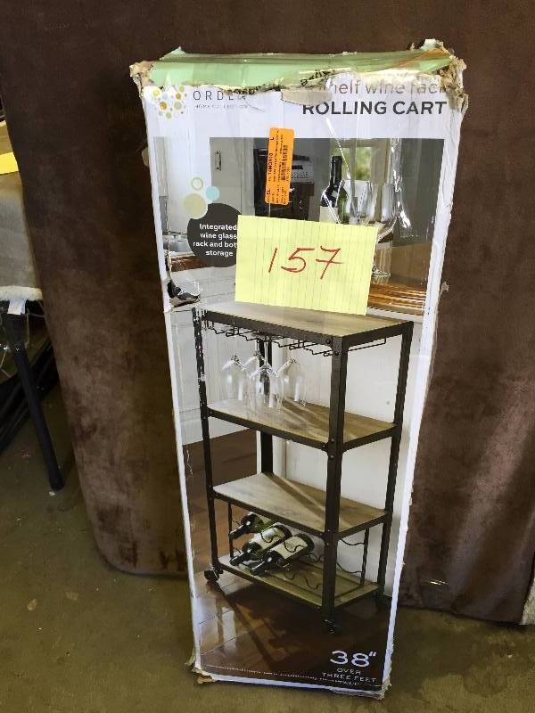 4 Shelf Wine rack Rolling Cart