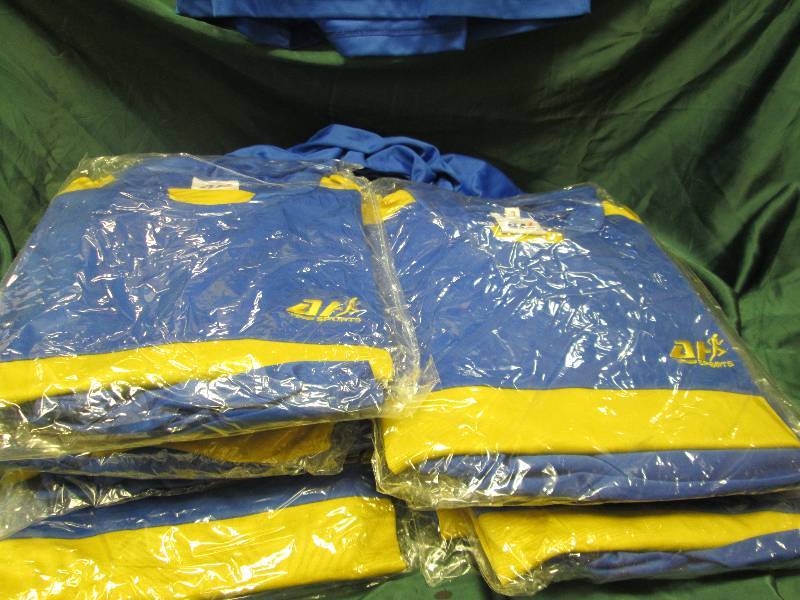 Qty 16  Blue and yellow shirts and ...