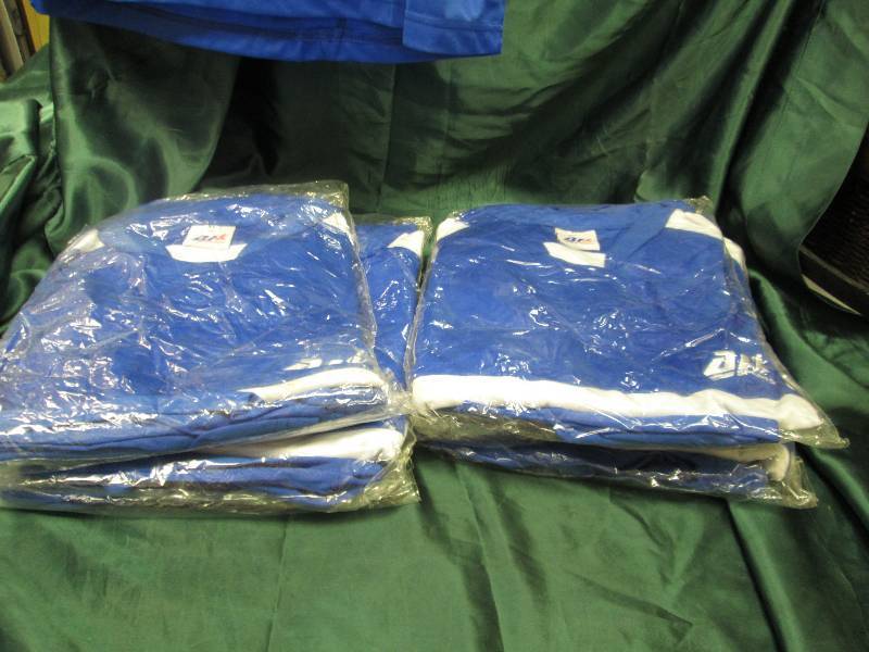 Qty 6 blue and white shirts and sho...