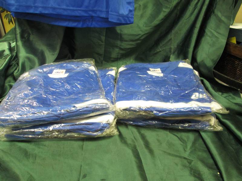 Qty 7  blue and white shirts and sh...