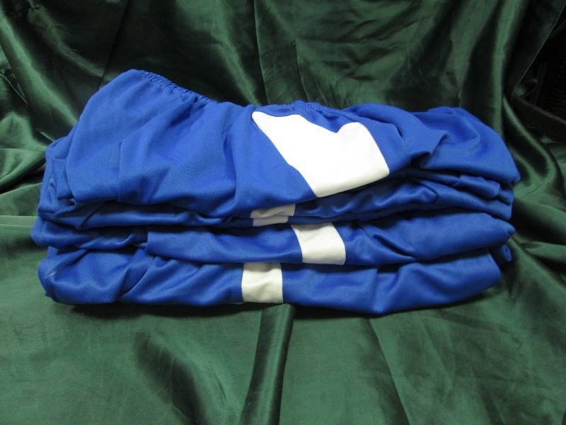 Qty 8 Blue and white shorts size M...