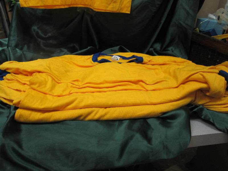 6-XL and 6-L yellow and blue shirts...