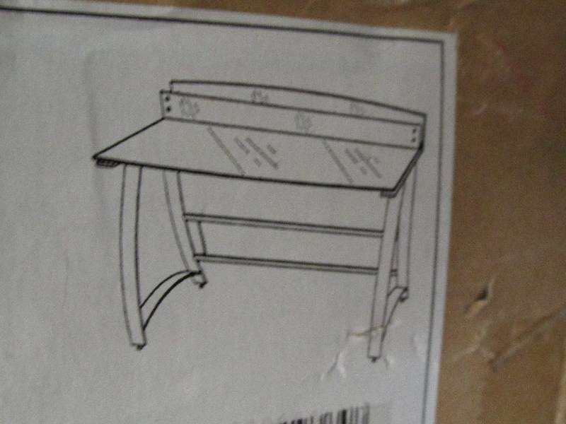 new SAFCO computer desk, frosted gl...