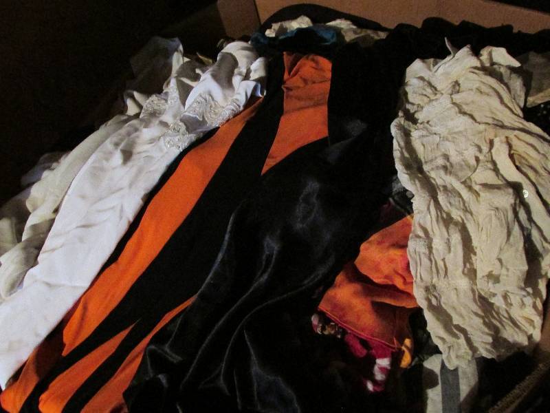 Large 4 foot box of clothes on a pa...