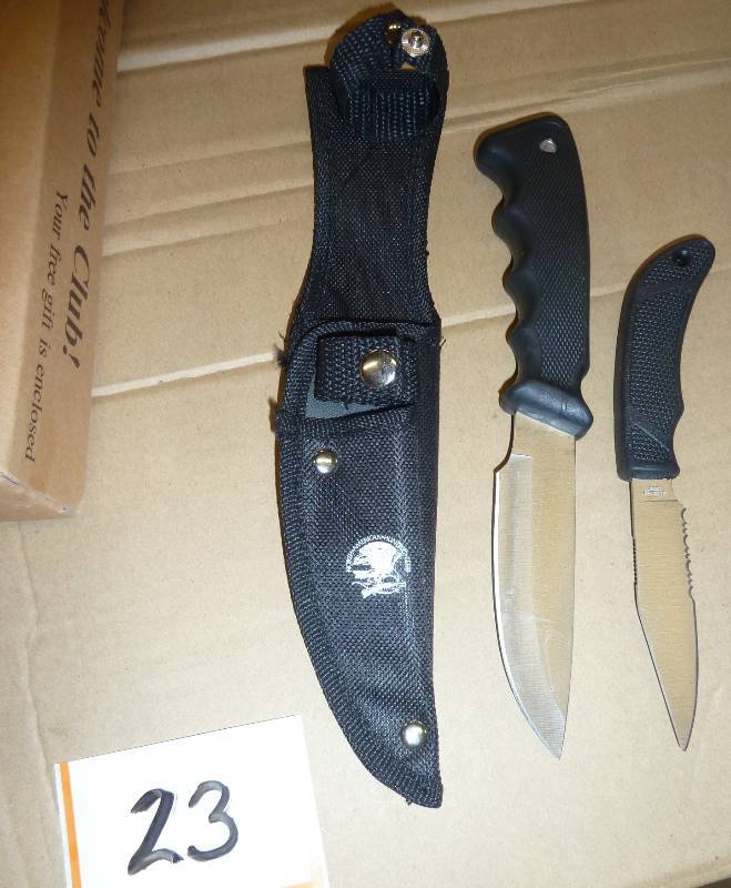 Hunting knife set with 2 knives and...