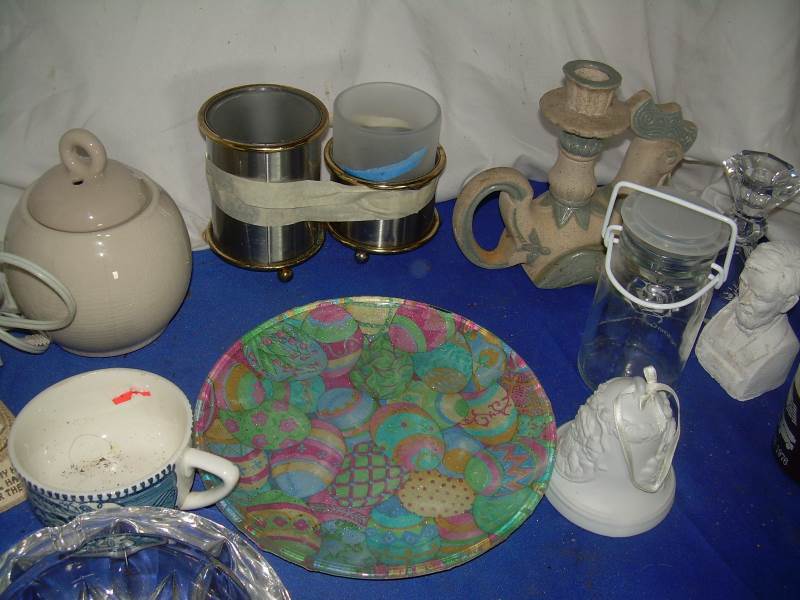 misc glass ware and knickknacks