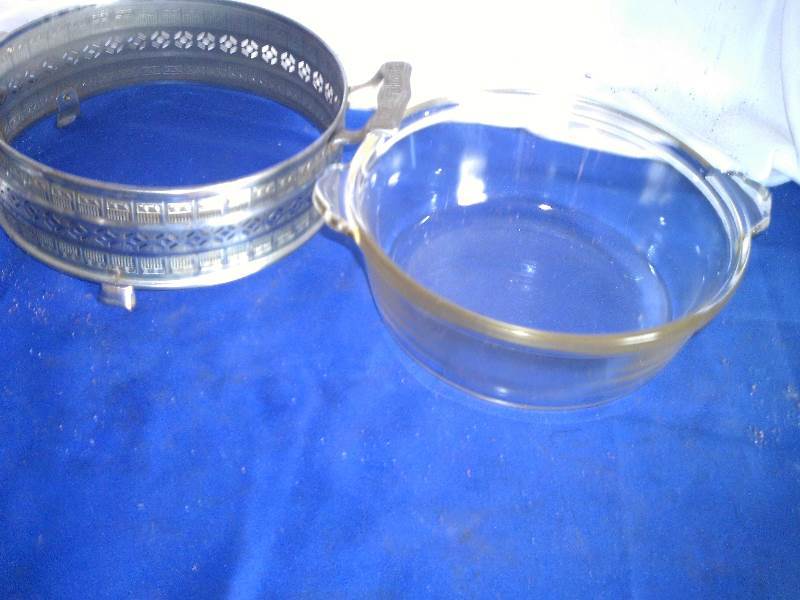 vintage glass bowl and holder