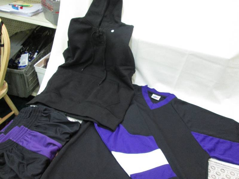 long sleeved black, dark purple, an...