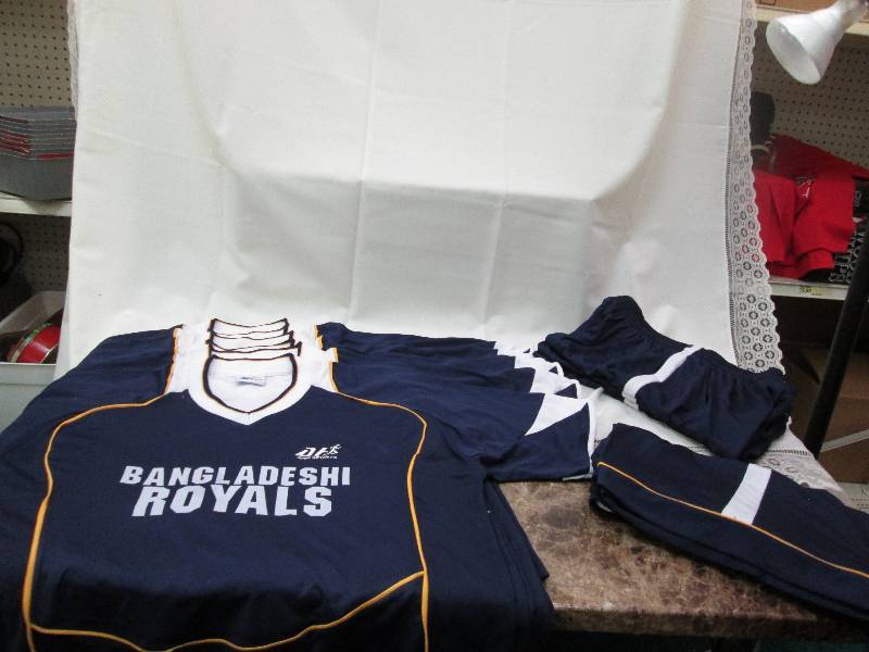 Royal Blue and white stripe with go...
