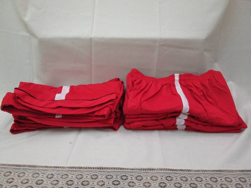 Red with white stripe and black pin...