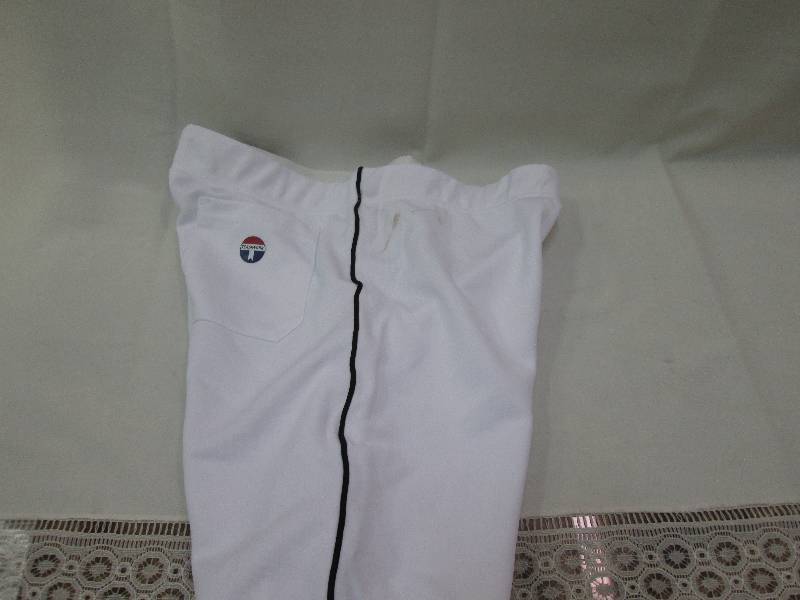 white pants with black pinstripe do...