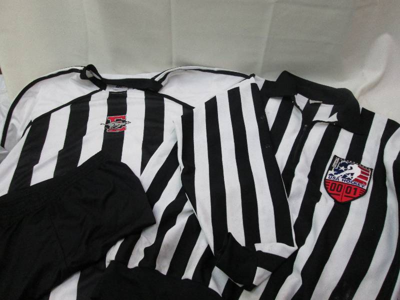 Black and white striped shirt front...