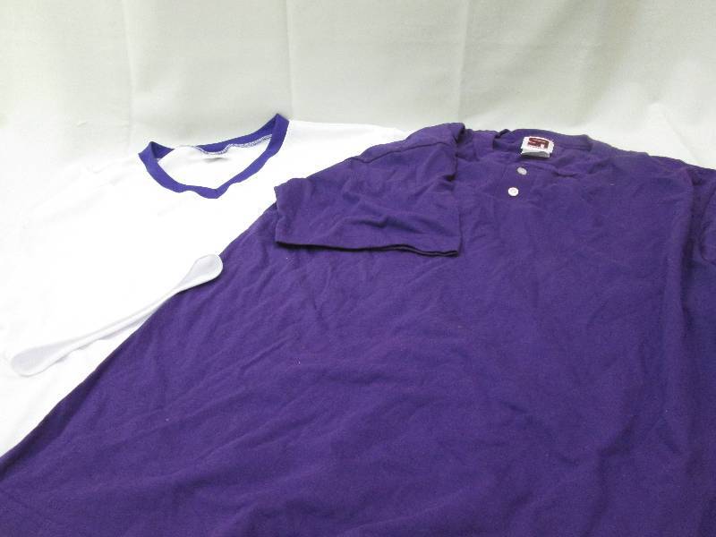 Dark purple t-shirts (2) one size L...