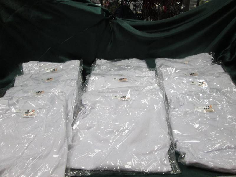 12 short sleeved white t-shirts var...