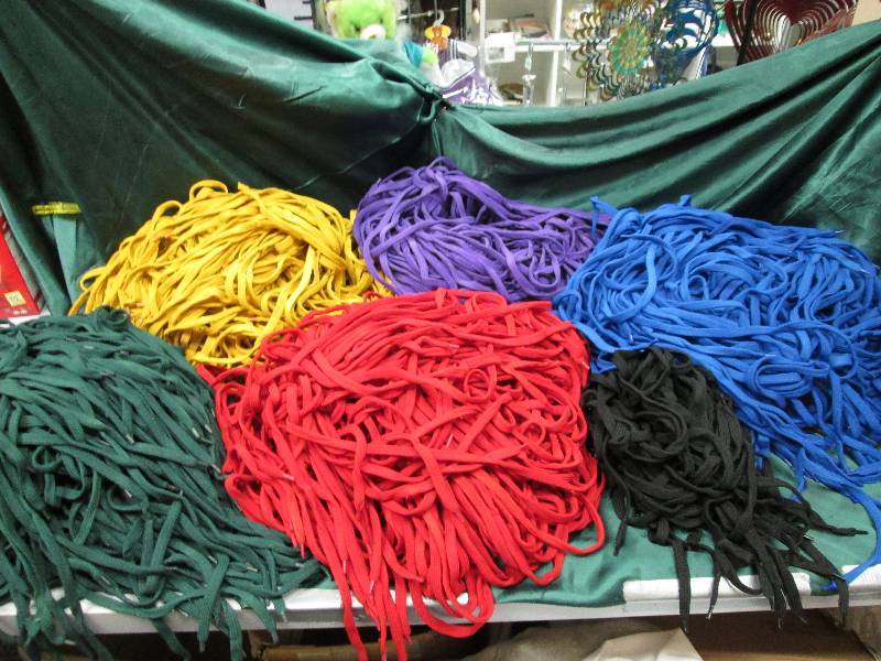Assorted colors of shoe strings the...