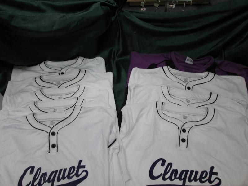 9 short sleeved shirts with Cloquet...