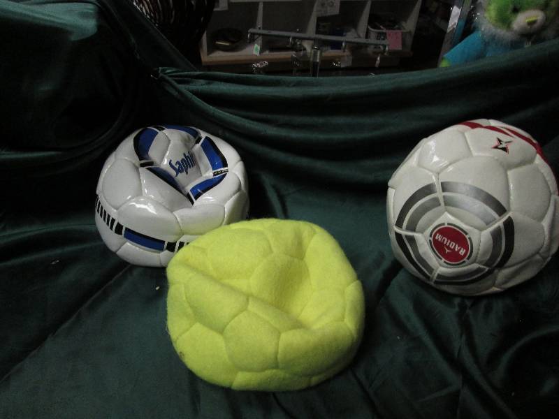 3 soccer balls...