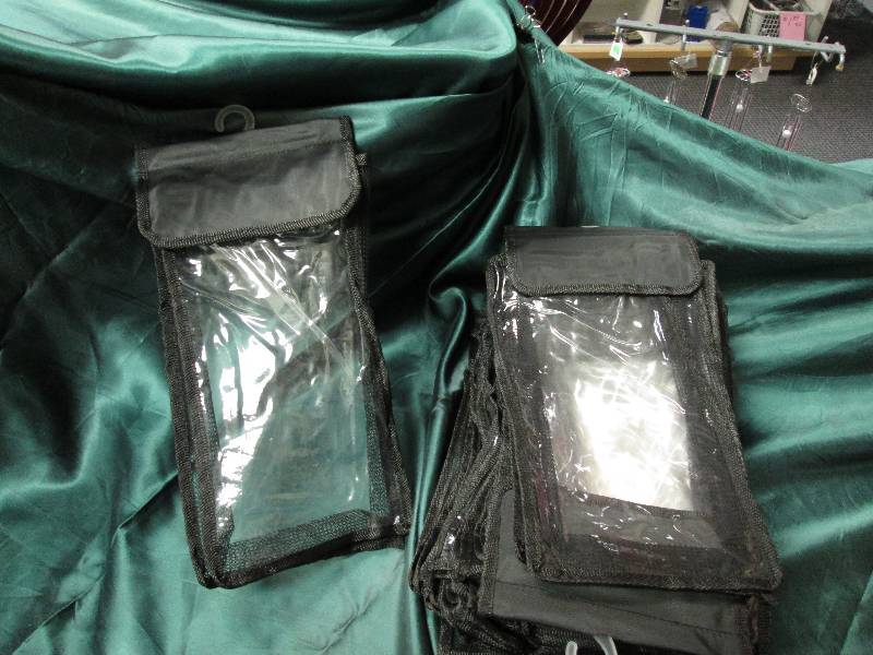 29 black fabric with clear front an...