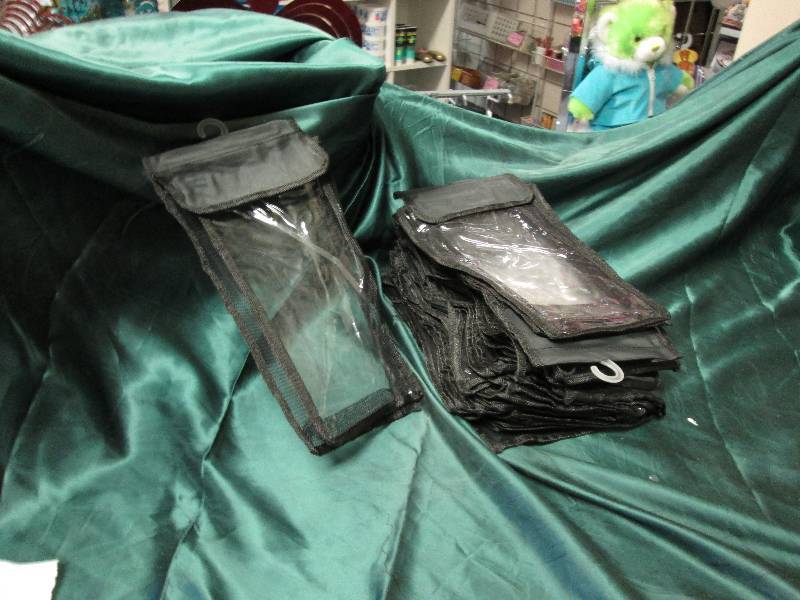 29 black fabric with clear front an...