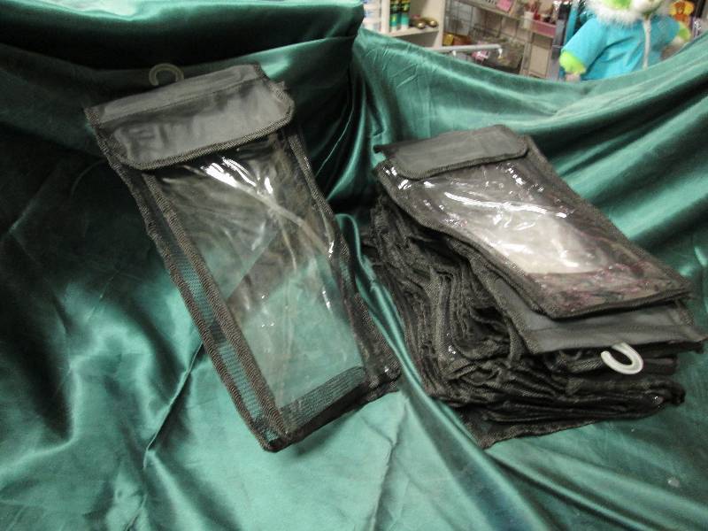 29 black fabric with clear front an...