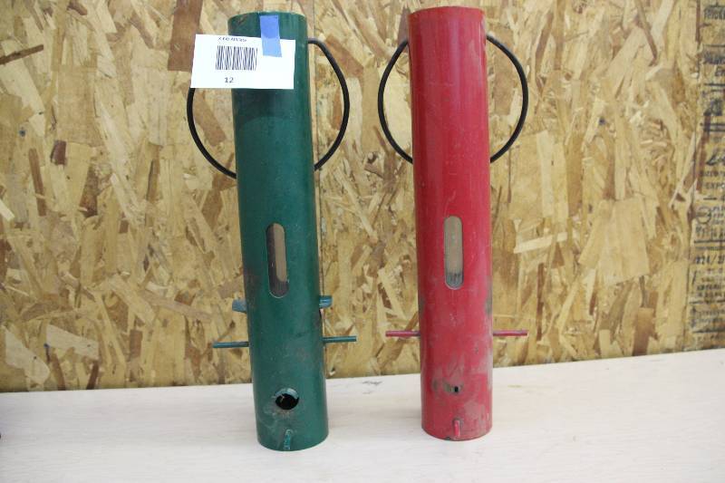 2 metal heavy-duty, well-made hanging bird feeders