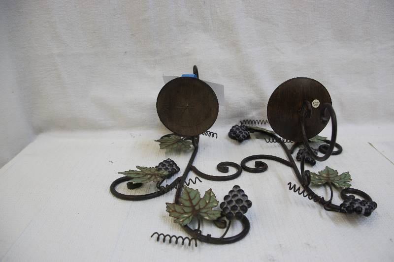 Candle wall sconces - grapes and leaves design