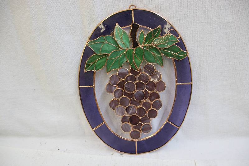 Stained glass hanging wine dcor
