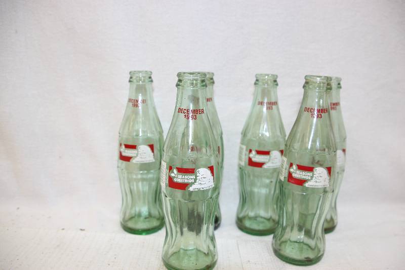 6 Seasons Greetings Coca Cola glass bottles
