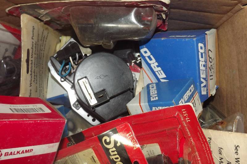 Big Box of Various GM Auto Car Parts Some Vintage