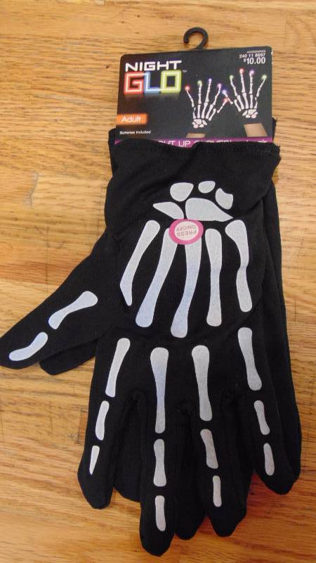 New Night Glo Adult Skeleton Gloves