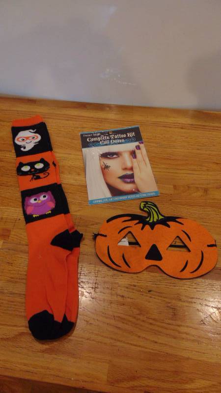 New Halloween Socks, Mask, Tattoo Kit