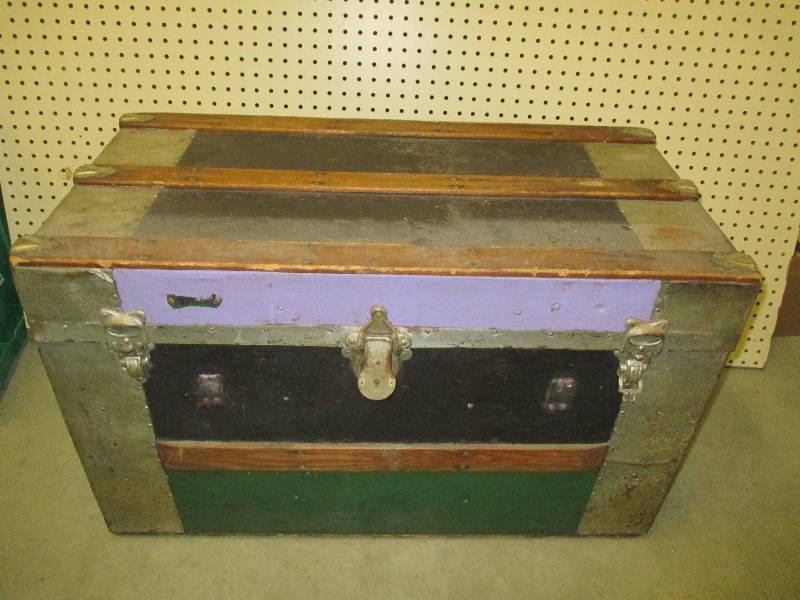 Vintage trunk, colorful panels