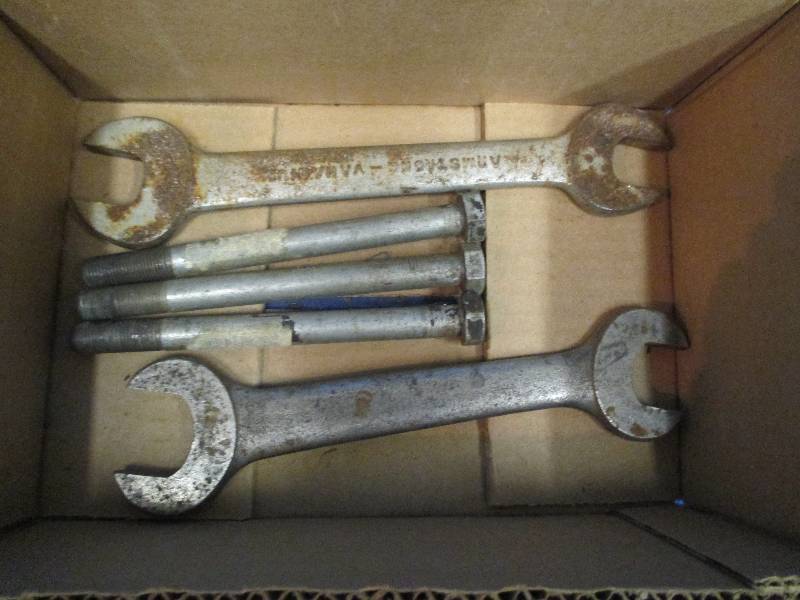 Box of old wrenches and 6 bolts...