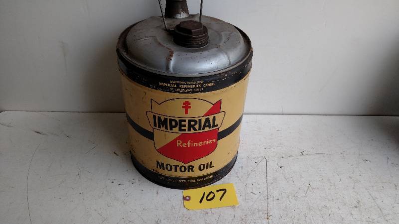 lot 107 image: Imperial 5 Gallon Oil Can...
