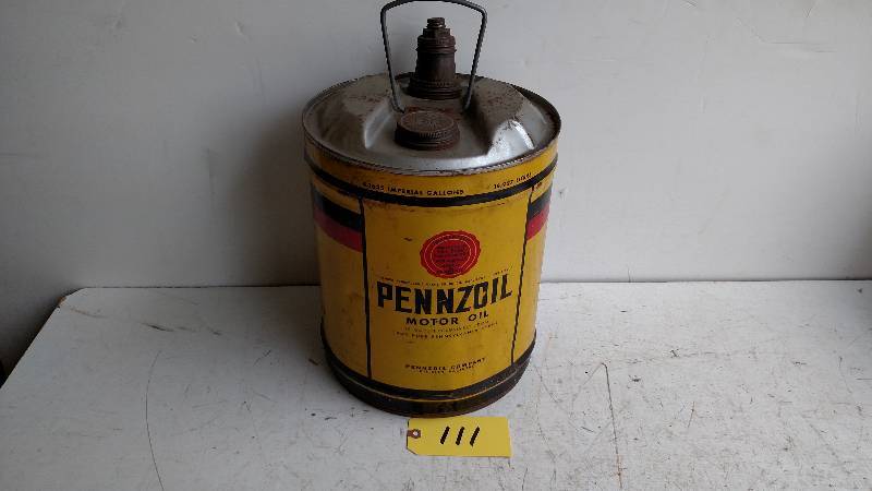 lot 111 image: Pennzoil 5 Gallon Oil Can...