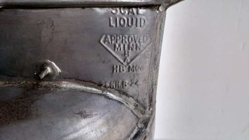 lot 123 image: Galvanized 5 Gallon Liquid Can...