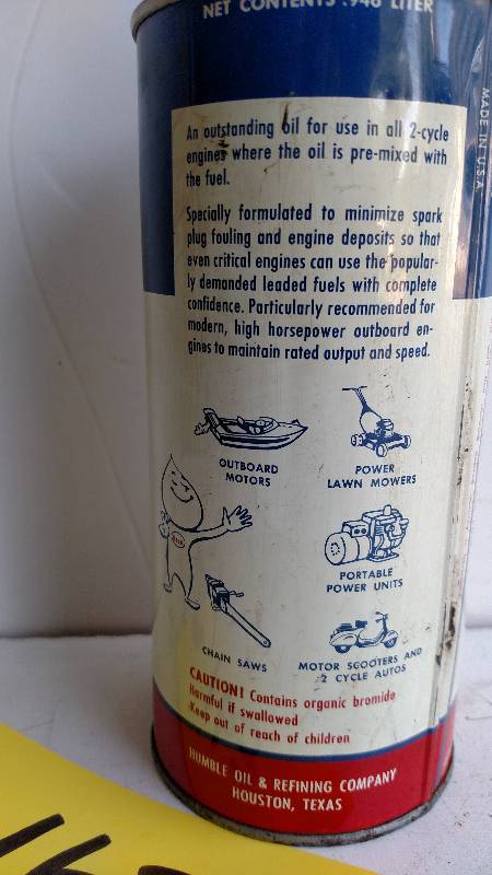 lot 163 image: Esso Outboard Oil 1 Quart Can...
