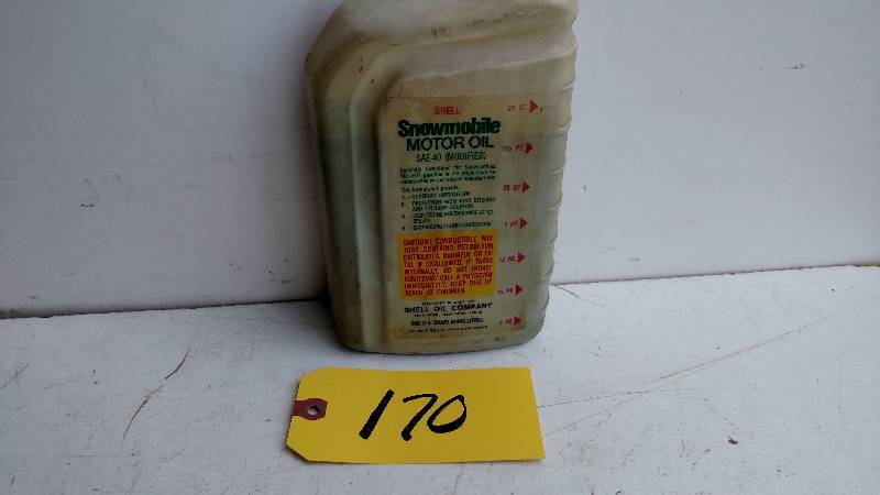 lot 170 image: Shell Snowmobile Oil 1 Quart Can...
