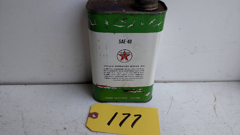 lot 177 image: Texaco Outboard Oil 1 Quart Can...