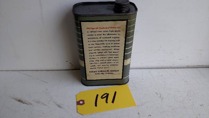 lot 191 image: Phillip 66 Outboard Oil 1 Quart Can...