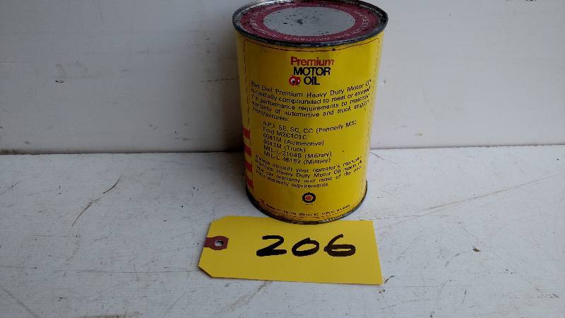 lot 206 image: Red Owl Premium Motor Oil 1 Quart C...