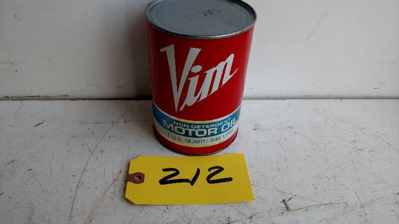 lot 212 image: VIM  Motor Oil 1 Quart Can...