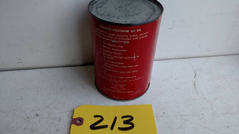 lot 213 image: Conoco Motorine Heavy Duty Oil 1 Qu...