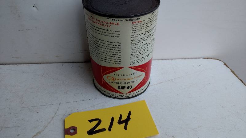 lot 214 image: Quick Silver Outboard Oil 1 Quart C...