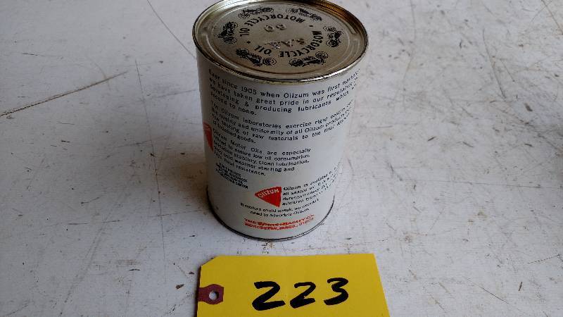 lot 223 image: Oilzum Motorcycle Oil 1 Quart Can...