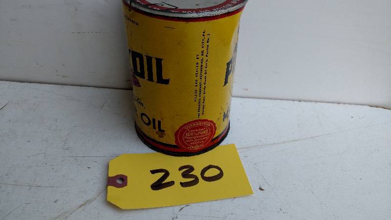 lot 230 image: Pennzoil Motor Oil 1 Quart Can...