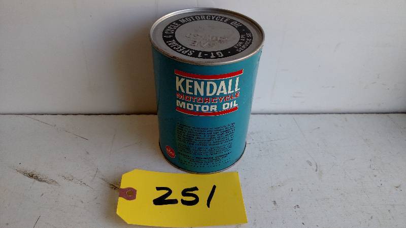 lot 251 image: Kendall Motorcycle Oil 1 Quart Can...