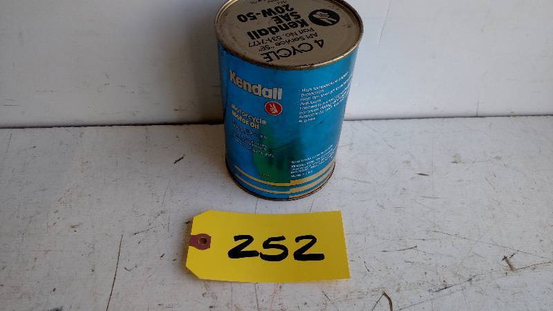 lot 252 image: Kendall Motorcycle Oil 1 Quart Can...