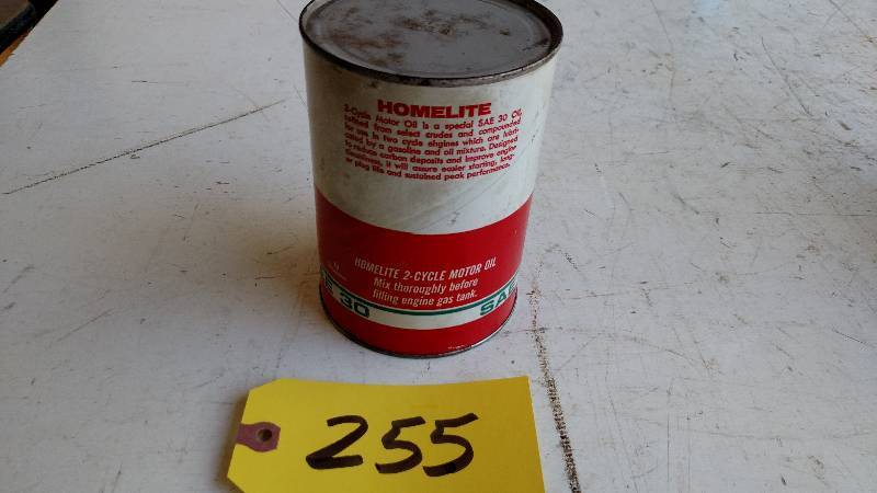 lot 255 image: Homelite 2-Cycle Oil 1 Quart Can...